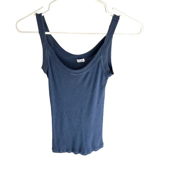 Splendid Classic Scoop Neck Ribbed Tank in Navy Blue Size XS - Picture 3 of 7